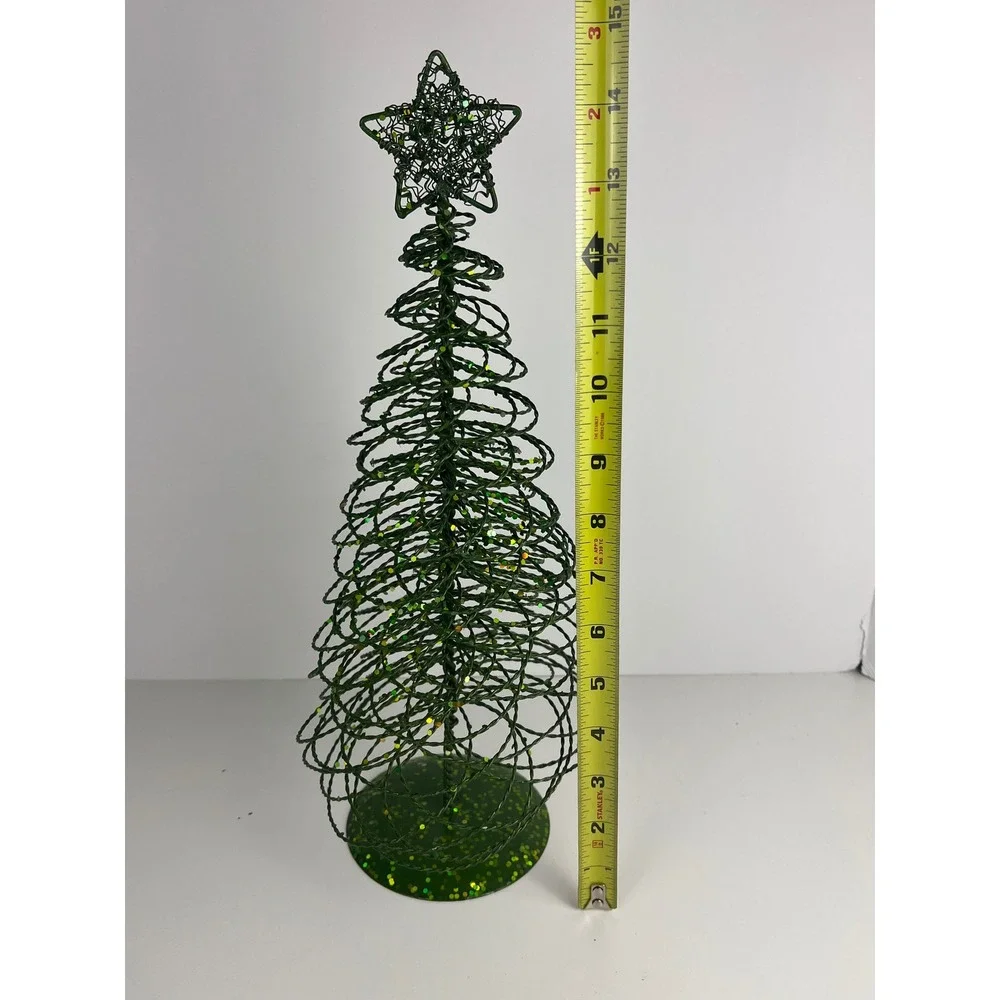 Pier One Glitter Wire Christmas Tree Star Topper Festive Holiday‎ Decor Green